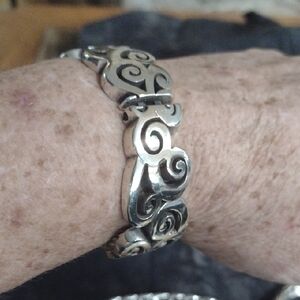 Brighton Silver Plated Swirl Hinged Bracelet